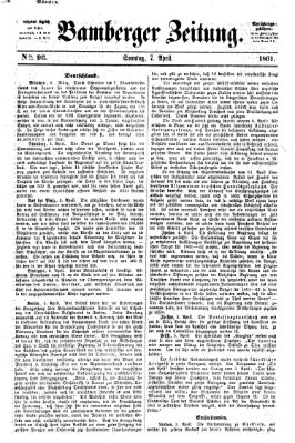 Bamberger Zeitung Sonntag 7. April 1861