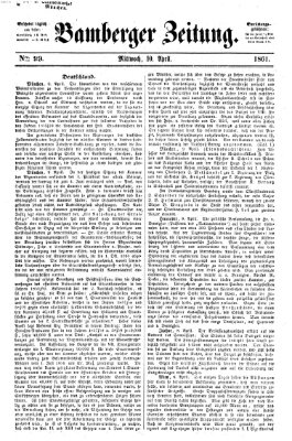 Bamberger Zeitung Mittwoch 10. April 1861