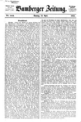 Bamberger Zeitung Sonntag 14. April 1861