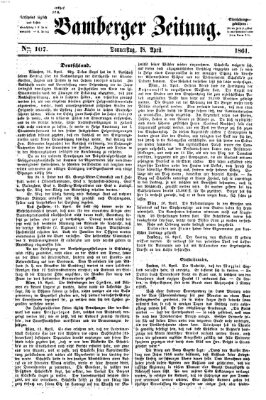 Bamberger Zeitung Donnerstag 18. April 1861