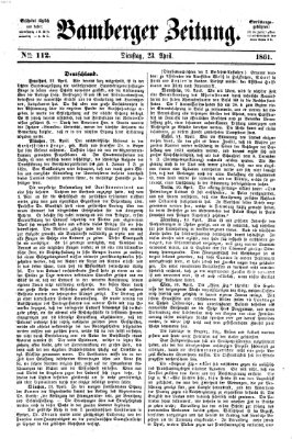 Bamberger Zeitung Dienstag 23. April 1861