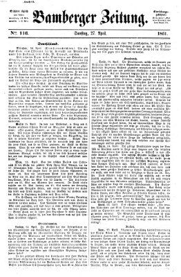 Bamberger Zeitung Samstag 27. April 1861