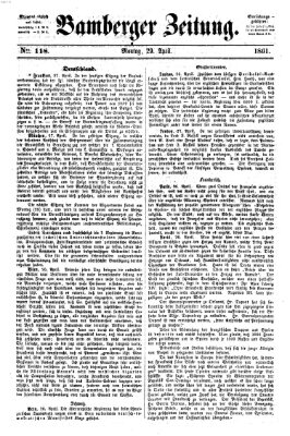 Bamberger Zeitung Montag 29. April 1861