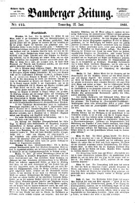 Bamberger Zeitung Donnerstag 27. Juni 1861