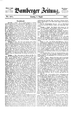 Bamberger Zeitung Samstag 3. August 1861