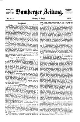 Bamberger Zeitung Dienstag 6. August 1861