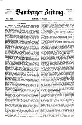 Bamberger Zeitung Mittwoch 14. August 1861