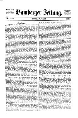 Bamberger Zeitung Dienstag 20. August 1861