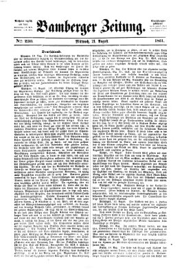 Bamberger Zeitung Mittwoch 21. August 1861