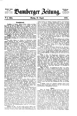 Bamberger Zeitung Montag 26. August 1861