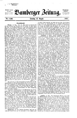 Bamberger Zeitung Dienstag 27. August 1861