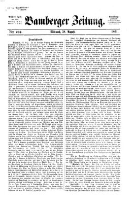 Bamberger Zeitung Mittwoch 28. August 1861