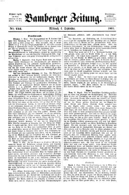 Bamberger Zeitung Mittwoch 4. September 1861