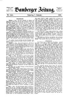 Bamberger Zeitung Donnerstag 5. September 1861