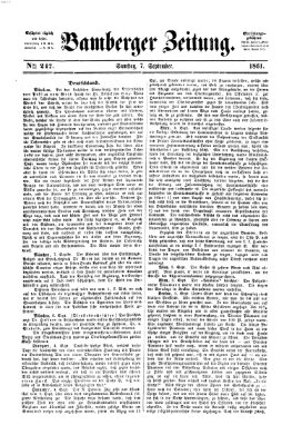 Bamberger Zeitung Samstag 7. September 1861