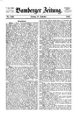 Bamberger Zeitung Dienstag 10. September 1861