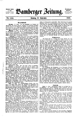 Bamberger Zeitung Sonntag 15. September 1861