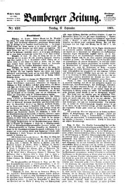 Bamberger Zeitung Dienstag 17. September 1861