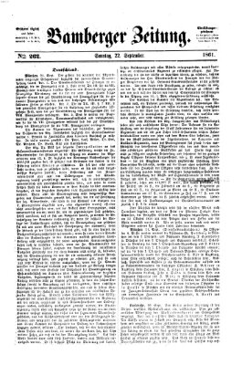 Bamberger Zeitung Sonntag 22. September 1861