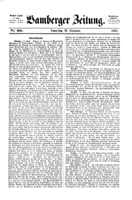 Bamberger Zeitung Donnerstag 26. September 1861