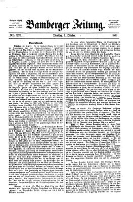 Bamberger Zeitung Dienstag 1. Oktober 1861