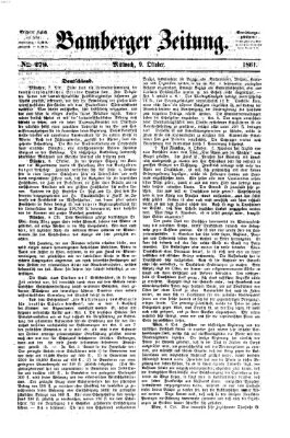 Bamberger Zeitung Mittwoch 9. Oktober 1861