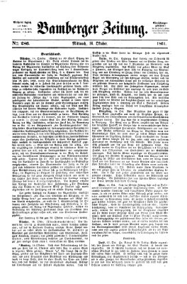 Bamberger Zeitung Mittwoch 16. Oktober 1861