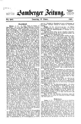 Bamberger Zeitung Donnerstag 17. Oktober 1861