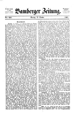 Bamberger Zeitung Montag 21. Oktober 1861