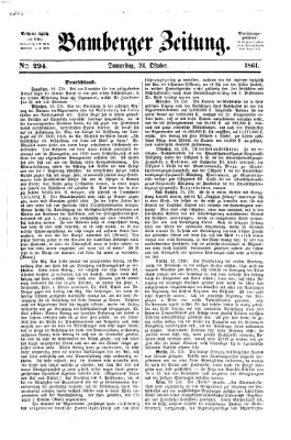 Bamberger Zeitung Donnerstag 24. Oktober 1861