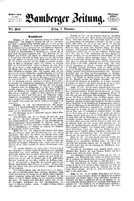 Bamberger Zeitung Freitag 1. November 1861