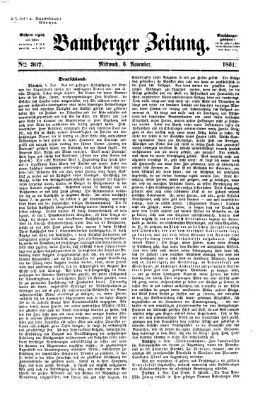 Bamberger Zeitung Mittwoch 6. November 1861