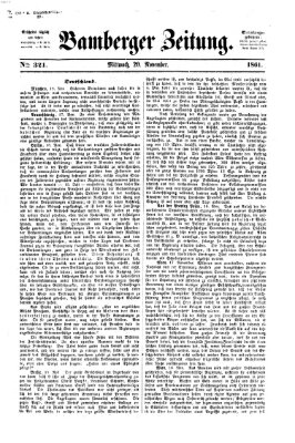 Bamberger Zeitung Mittwoch 20. November 1861