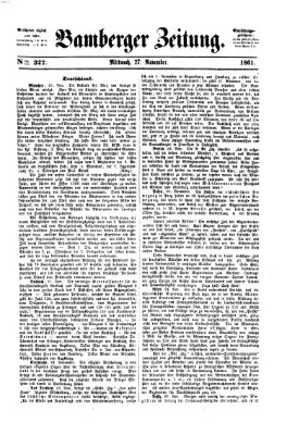 Bamberger Zeitung Mittwoch 27. November 1861