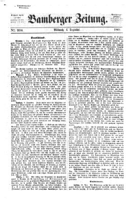 Bamberger Zeitung Mittwoch 4. Dezember 1861