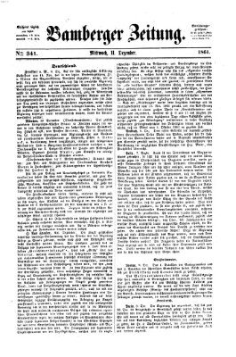 Bamberger Zeitung Mittwoch 11. Dezember 1861