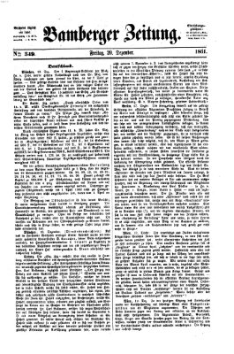 Bamberger Zeitung Freitag 20. Dezember 1861