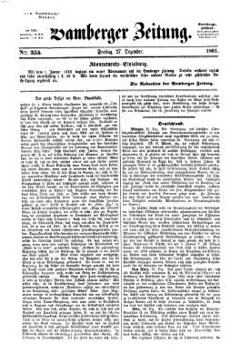 Bamberger Zeitung Freitag 27. Dezember 1861