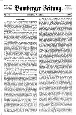 Bamberger Zeitung Donnerstag 16. Januar 1862