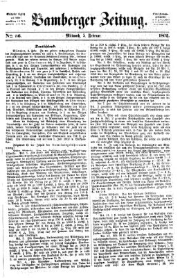 Bamberger Zeitung Mittwoch 5. Februar 1862