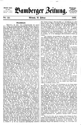 Bamberger Zeitung Mittwoch 26. Februar 1862