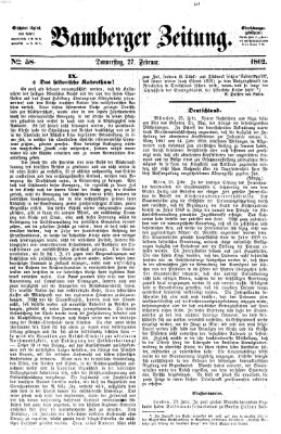 Bamberger Zeitung Donnerstag 27. Februar 1862