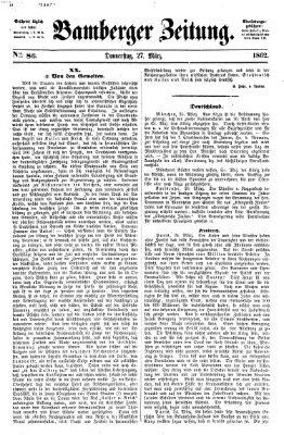 Bamberger Zeitung Donnerstag 27. März 1862