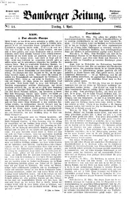 Bamberger Zeitung Dienstag 1. April 1862