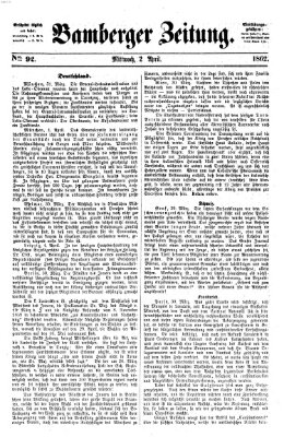 Bamberger Zeitung Mittwoch 2. April 1862