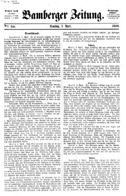 Bamberger Zeitung Samstag 5. April 1862