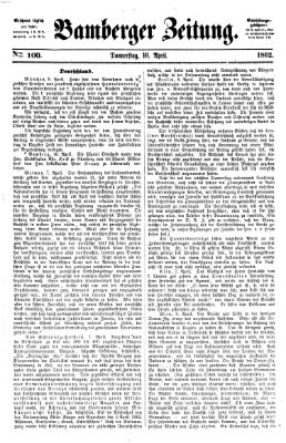 Bamberger Zeitung Donnerstag 10. April 1862