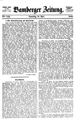 Bamberger Zeitung Donnerstag 24. April 1862