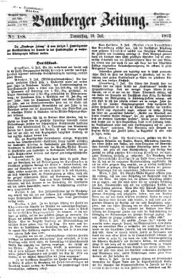 Bamberger Zeitung Donnerstag 10. Juli 1862