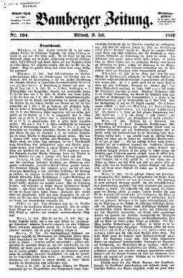 Bamberger Zeitung Mittwoch 16. Juli 1862